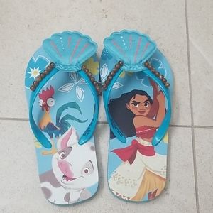 Disney Girls Moana Flip Flops Toddler Size 11-12